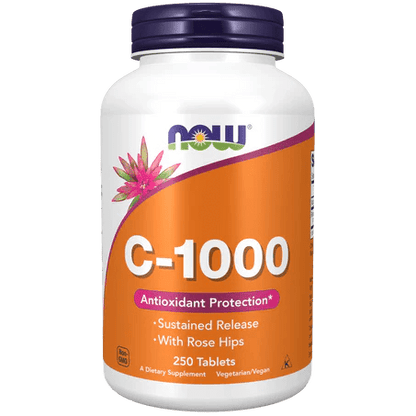 Vitamina C-1000 NOW | Beneficia piel, huesos y articulaciones | 250 tabletas