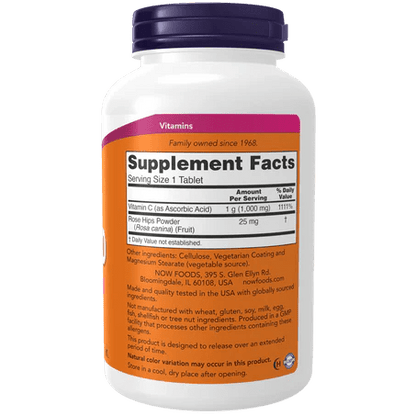 Vitamina C-1000 NOW | Beneficia piel, huesos y articulaciones | 250 tabletas