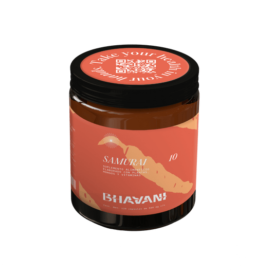 Samurai 10 de Bhavani Hongo Adaptógeno | Fortalece el sistema inmune y adaptativo | 120 cápsulas