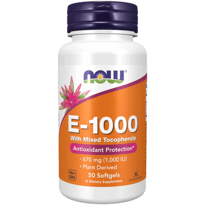 Vitamina E 1000 IU de Now | Antioxidante natural |50 Cápsulas