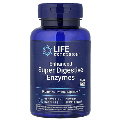 Enzimas Digestivas, Enhanced Super Digestive Enzymes de Life Extension |  Absorción de nutrientes, confort digestivo | 60 Cápsulas vegetales