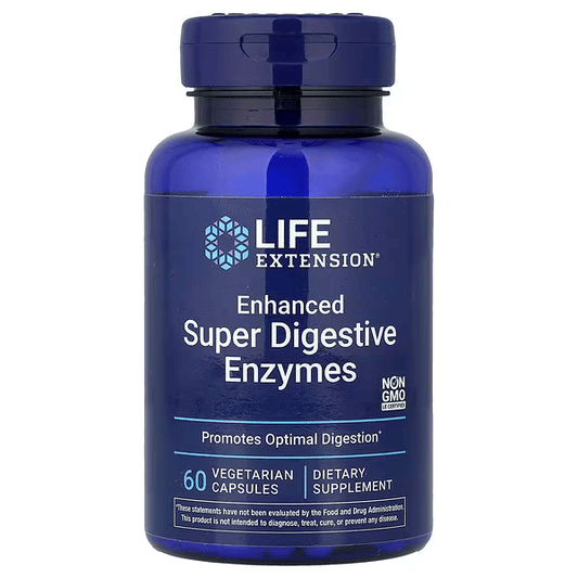Enzimas Digestivas, Enhanced Super Digestive Enzymes de Life Extension |  Absorción de nutrientes, confort digestivo | 60 Cápsulas vegetales