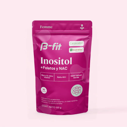 Inositol Femme de B Fit | Myo y D Chiro Inositol con N-acetilcisteína (NAC) y Quatrefolic® | 150 g