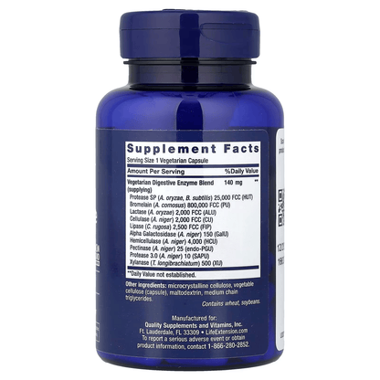 Enzimas Digestivas, Enhanced Super Digestive Enzymes de Life Extension |  Absorción de nutrientes, confort digestivo | 60 Cápsulas vegetales