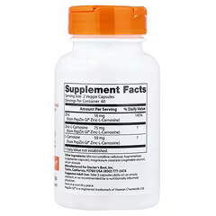 Zinc L-Carnosina PepZin GI Doctor's Best | Renovación celular, bienestar digestivo | 120 Cápsulas vegetales