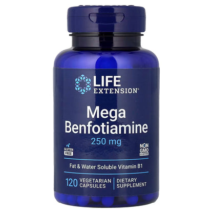 Benfotiamina 250 mg + B1 Life Extension | Sistema nervioso, metabolismo energético | 120 Cápsulas