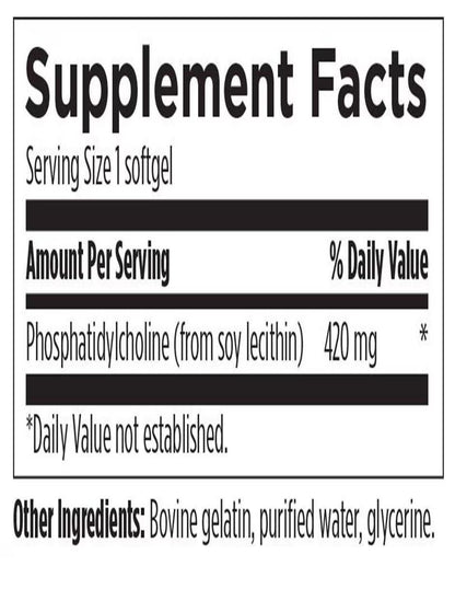 Fosfatidilcolina 420mg de Designs For Health | Bienestar Integral que apoya la función digestiva, cardiovascular y cognitiva | 180 Cápsulas Blandas Vegetales