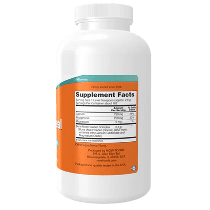 Calcio, Magnesio y Polvo de Hueso, Bone Meal Powder + Cal-Mag DK, NOW | Función Muscular | 450 gr