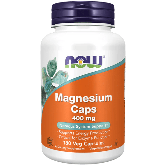 Magnesio 400 mg de NOW Flow | Apoya la salud del sistema nervioso | 180 cápsulas