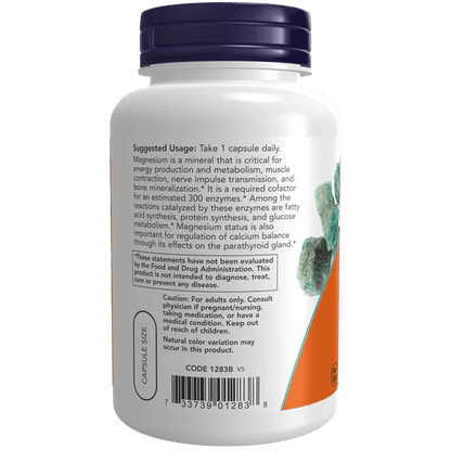 Magnesio 400 mg de NOW Flow | Apoya la salud del sistema nervioso | 180 cápsulas