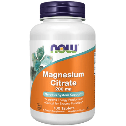 Magnesio Citrato NOW |Ayuda a mantener huesos fuertes| 60 y 100 Tabletas