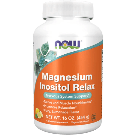 Magnesio e Inositol Relax NOW | Apoya la función y energía celular diaria | 454 g