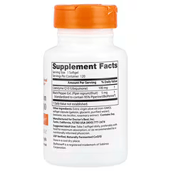 Coenzima Q10 High Absorption Doctor's Best 100 mg | Bienestar cardiovascular, energía celular | 120 Cápsulas Blandas