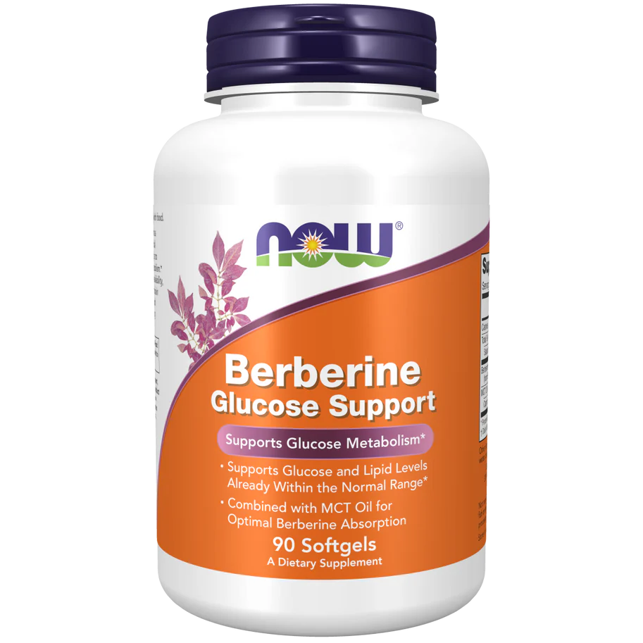 Berberina Soporte de Glucosa 400mg + MCT de NOW Foods | Apoyo al Metabolismo de la Glucosa | 90 cápsulas blandas