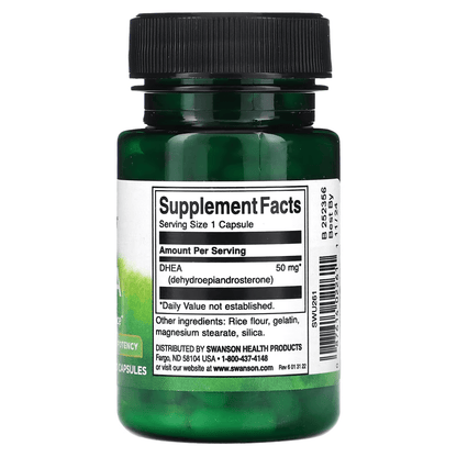 DHEA 50mg de Swanson | Fortalecimiento Óseo y Promueve un envejecimieto saludable | 120 cápsulas vegetales