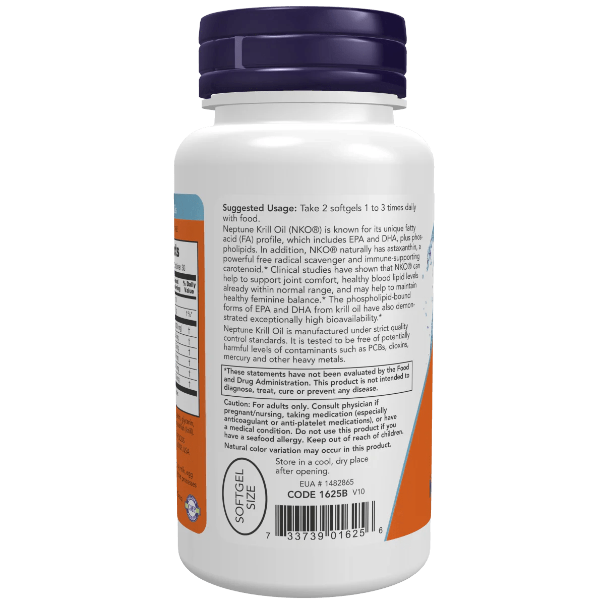 Aceite de Kril Neptune 500 mg de NOW Foods| Apoyo Cardiovascular | 60 Cápsulas Blandas