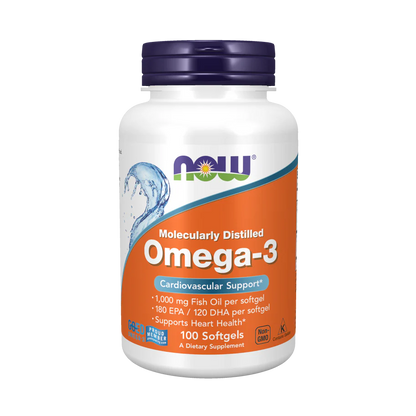 Now | Omega-3 1000mg | Apoyo Cardiovascular | 100 y 200 cápsulas | 200 gomitas