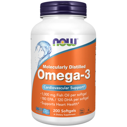 Now | Omega-3 1000mg | Apoyo Cardiovascular | 100 y 200 cápsulas | 200 gomitas