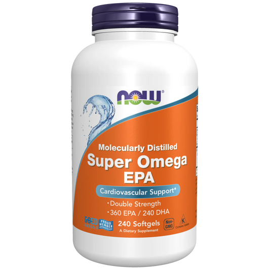 Super Omega EPA 360 EPA - 240 DHA de NOW Foods | Apoyo Cardiovascular | 240 Cápsulas blandas