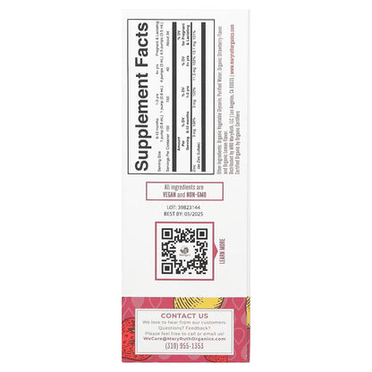 Zinc Iónico Líquido 3mg de Mary Ruth's |  Refuerza el sistema inmunológico, esencial para el crecimiento y desarrollo físico | Gotero de 120ml Sabor Fresa Limón