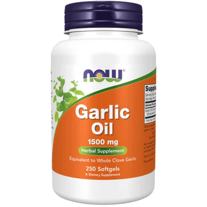 Aceite de Ajo 1500 mg de Now | Contribuye al fortalecimiento del sistema inmune | 250 Cápsulas