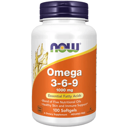 Omega 3-6-9 1000 mg de Now | Contribuye a la elasticidad y firmeza de la piel | 100 y 250 Cápsulas