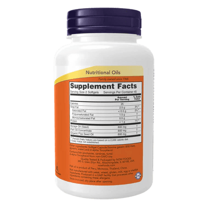 Super Omega 3-6-9 NOW 1200 mg | Apoyo Cardiovascular |  90 cápsulas blandas