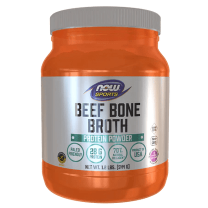 Proteína de caldo de hueso de res de Now |  Bienestar óseo y articular  | 544 g