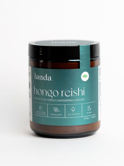 Hongo Reishi, extracto orgánico de Ganoderma lucidum de Landa | Promueve un sueño profundo y reparador | Polvo 100 g