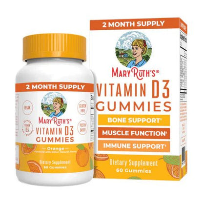Vitamina D3 en Gomitas, MaryRuth’s | Huesos y Dientes Fuertes | 60 Gomitas