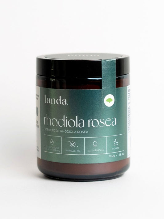 Rhodiola Rosea, extracto orgánico de Landa | Promueve el equilibrio emocional y la adaptabilidad al estrés | Polvo 100 g