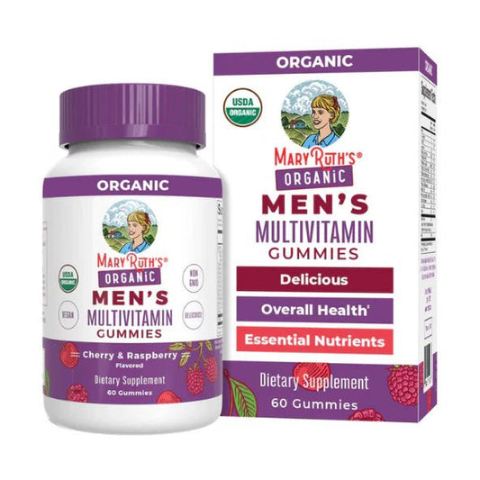 Multivitaminico Organico Para Hombres de Mary Ruth´s | Soporte Cognitivo e Inmunológico | 60 Gomitas