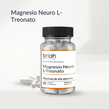 Magnesio Neuro  L- Treonato de Magnesio de Briah | Función cognitiva | 60 cápsulas blandas