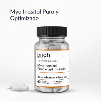 Myo Inositol Puro y Optimizado de Briah | Balance Hormonal Femenino | 60 Cápsulas