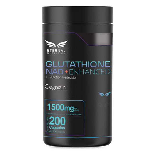 Glutatión NAD+ Cognizin 1500 mg Eternal Nutrion | Favorece la producción natural de energía celular| 200 cápsulas