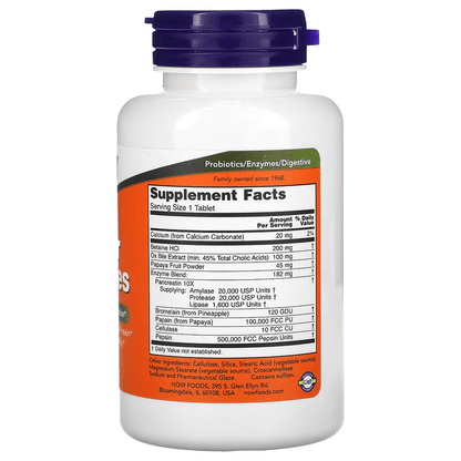 Super Enzimas de NOW Foods | Bienestar general | 90 Tabletas Vegetales
