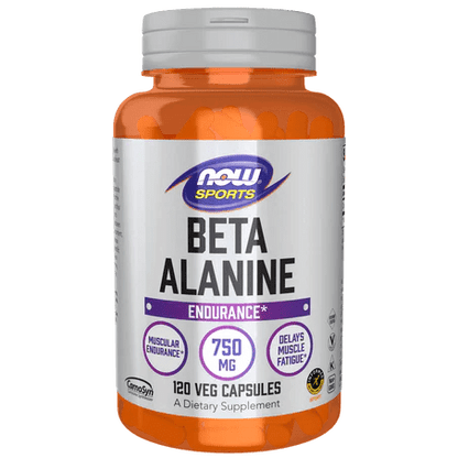 Beta Alanina de Now Foods 750 mg | Rendimiento y Recuperación | 120 cápsulas vegetales
