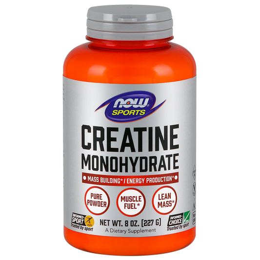 Creatina Monohidratada Pura en Polvo 5,000 mg por porción | Aumenta la Masa Muscular | 45 servicios de NOW Sports