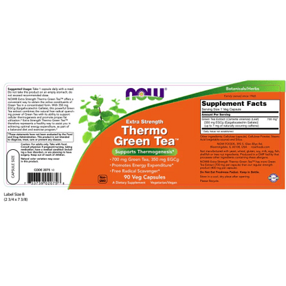 Té Verde con 700 mg de Extracto de Té Verde, 350 mg de EGCG de NOW Foods | Apoya un metabolismo saludable y activo | 90 Cápsulas Vegetarianas