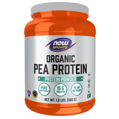 Proteína de Chícharo Orgánica, Sin Lácteos ni Soya de NOW Sports | En sus presentaciones de 340,680 y 907g, Sin sabor y Vainilla toffe