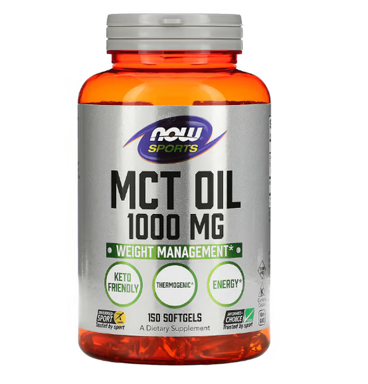 Now Sport | Aceite MCT 1,000 mg | Acción Termogénica y Vitalidad | 150 cápsulas