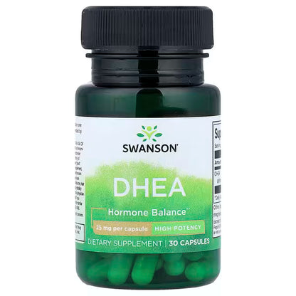 DHEA 25mg de Swanson | Fortalecimiento Óseo y Promueve un envejecimiento saludable | 120 y 30 cápsulas vegetales