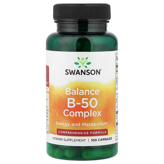 Vitaminas del complejo B + Colina + Inositol + PABA de Swanson | Apoya un metabolismo saludable, con energía y vitalidad | 100 y 250 cápsulas vegetales