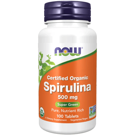 Spirulina orgánica de Now Foods | Fuente de antioxidantes y clorofila, sistema inmune | 100 Tabletas
