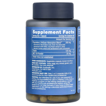 Fisetina 125 mg | Fisetin PRO Longevity Plus de ProHealth |  60 cápsulas