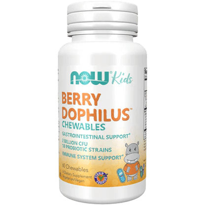 BerryDophilus™ Probiótico | Favorece la salud digestiva infantil, sistema inmune | 60 cápsulas masticables