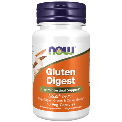 Enzimas BioCore® DPP IV 274 mg de NOW Foods, para la Digestión de Gluten y Cereales | Apoyo Gastrointestinal | 60 Cápsulas Vegetales