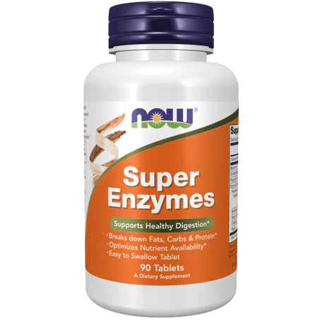 Super Enzymes de Now Foods | Reduce malestar digestivo tras comidas abundantes | 90 tabletas