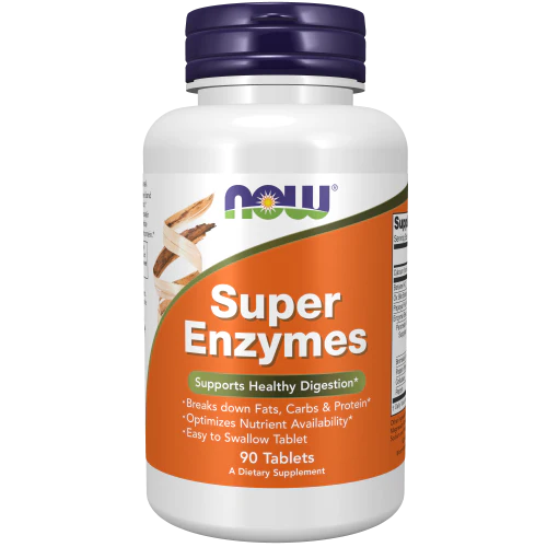 Super Enzimas de NOW Foods |  Apoyo para la digestión saludable, descomposición de grasas, carbohidratos y proteínas, optimiza la disponibilidad de nutrientes | 90 tabletas vegetales