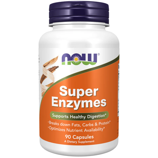 Mezcla de Enzimas Digestivas con Bromelina, Bilis de Buey, Pancreatina y Papaína de NOW Foods | Super Enzimas para la Optimización de la Absorción de Nutrientes y Apoyo Digestivo | 90 Cápsulas vegetales